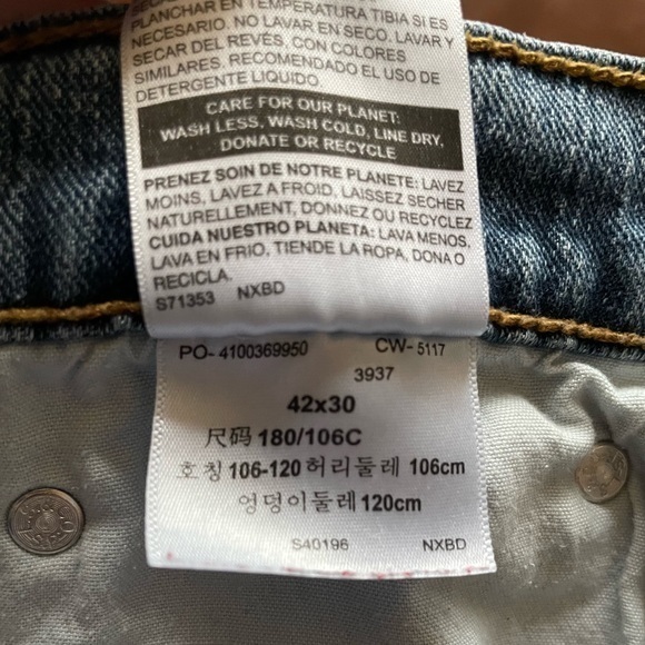 Signature Levi Strauss Men’s Big Tall‎ Relaxed Jeans Stretch Size 42x30 - Picture 7 of 10